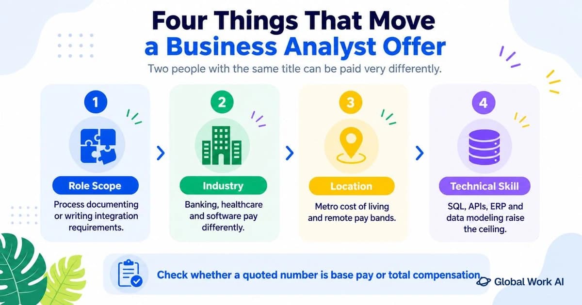 What affects business analyst pay