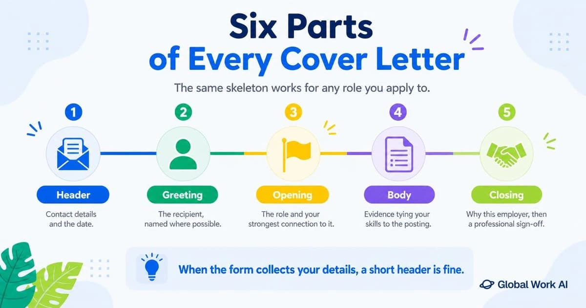Six parts of a cover letter