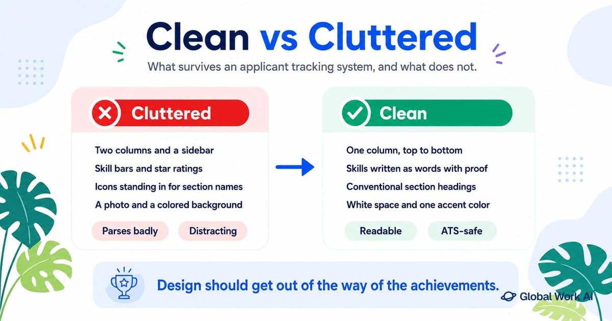 Clean versus cluttered resume design