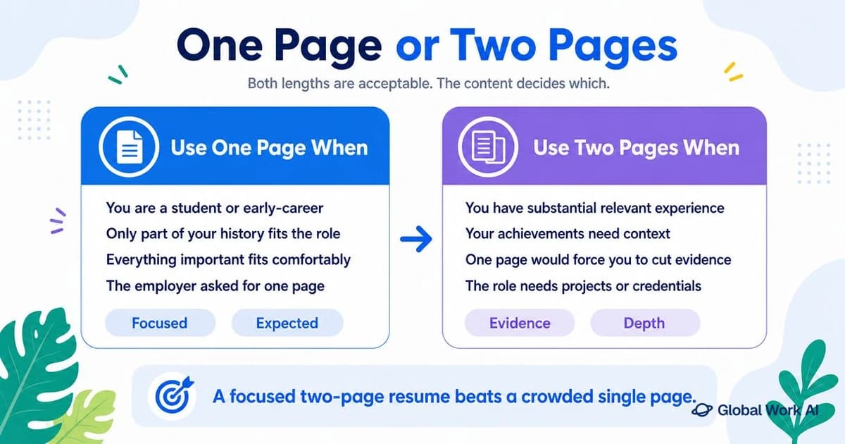 One page versus two page resume