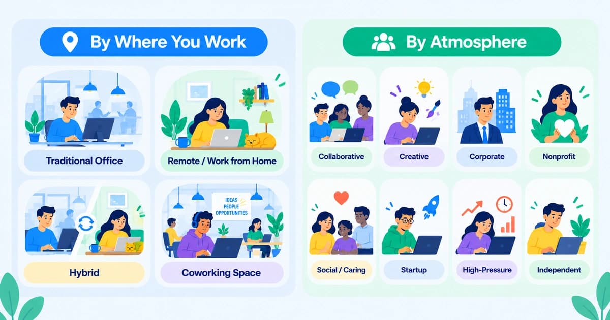 work environment types icons